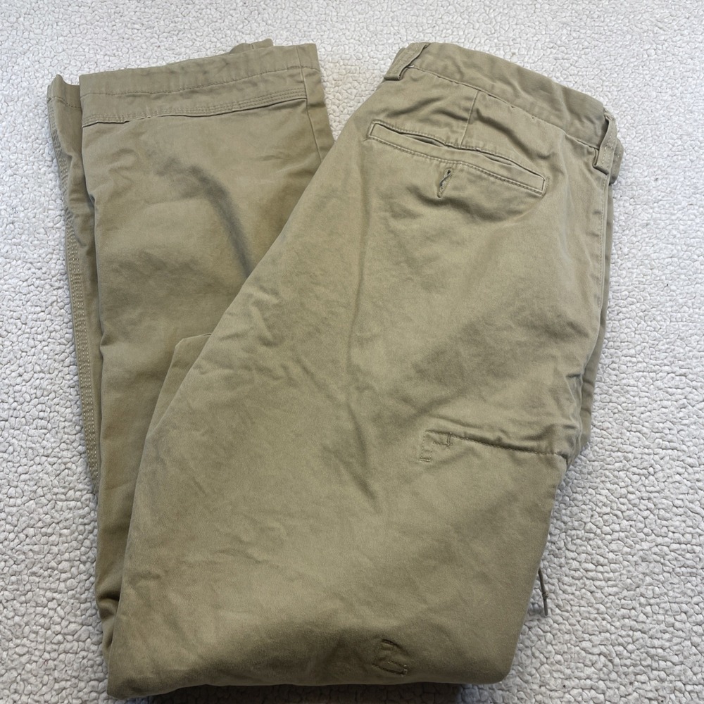 Duluth Trading Co Pants Mens 36x34 Tan Flex Ballroom Khakis Flat Front Workwear